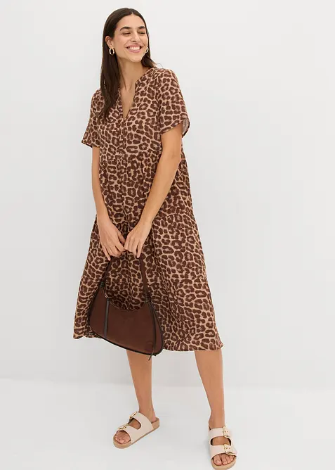 Kjole i myk musselin, bonprix