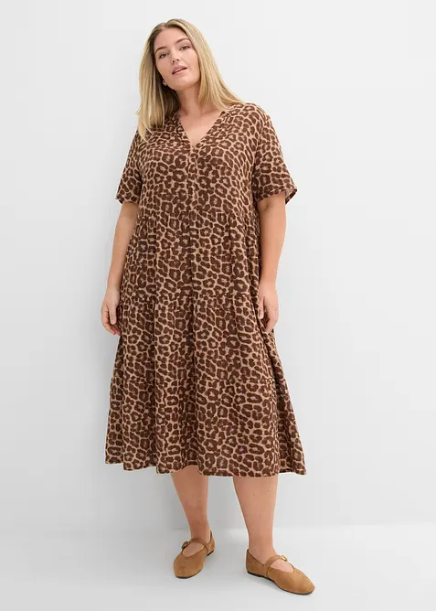 Kjole i myk musselin, bonprix