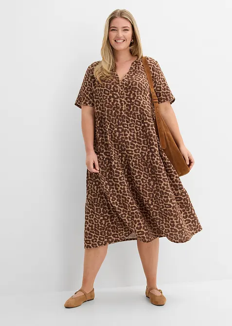 Kjole i myk musselin, bonprix