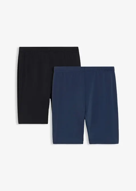Badeshorts med ben i ettersittende modell (2-pack), bonprix