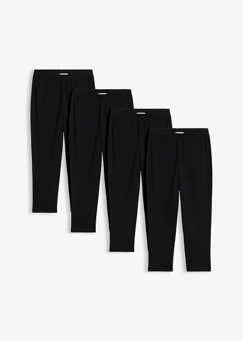 Caprileggings i &oslash;kologisk bomull med elastan (4-pack), bonprix