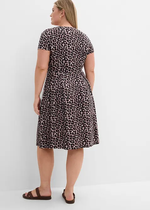 Leopardm&oslash;nstret jerseykjole, bonprix