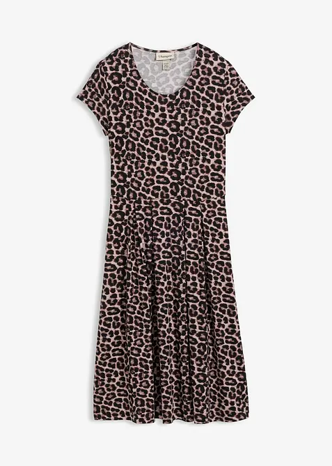 Leopardm&oslash;nstret jerseykjole, bonprix