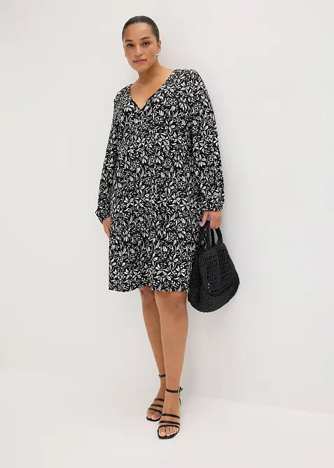 Tunikakjole i lett krepp, bonprix