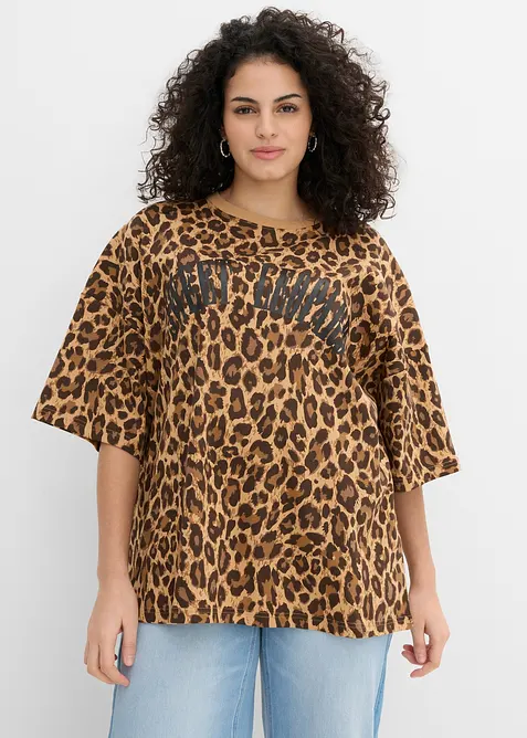 Oversized topp i 100% &oslash;kologisk bomull, bonprix
