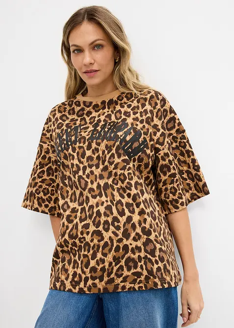 Oversized topp i 100% &oslash;kologisk bomull, bonprix