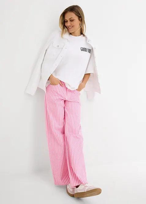 Oversized topp i 100% &oslash;kologisk bomull, bonprix
