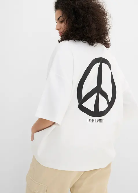 Oversized topp i 100% &oslash;kologisk bomull, bonprix