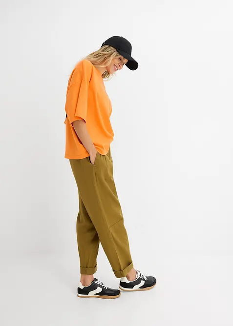 Oversized topp i 100% &oslash;kologisk bomull, bonprix