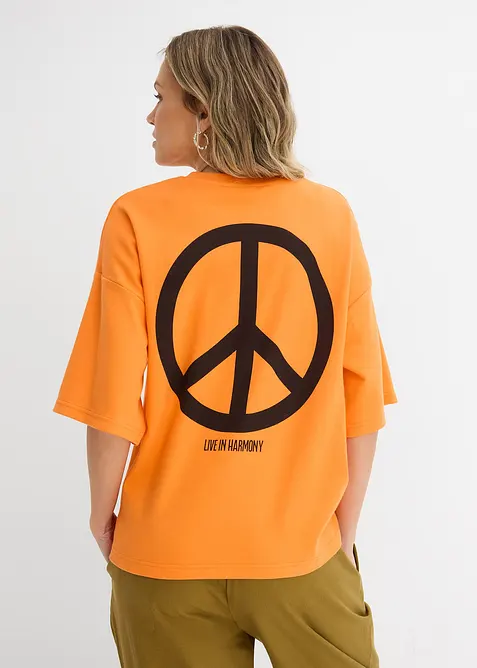 Oversized topp i 100% &oslash;kologisk bomull, bonprix