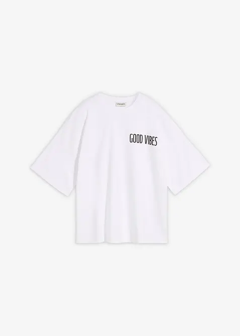 Oversized topp i 100% &oslash;kologisk bomull, bonprix