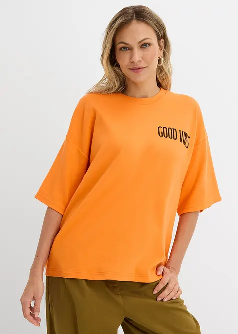 Oversized topp i 100% &oslash;kologisk bomull, bonprix
