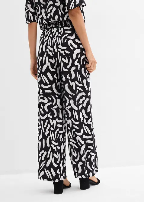 M&oslash;nstret pull on-bukse i lett viskose, bonprix