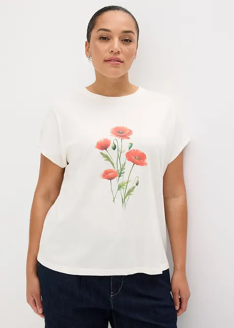 Topp i bomull med elastan, bonprix