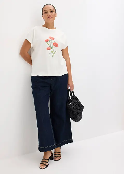 Topp i bomull med elastan, bonprix