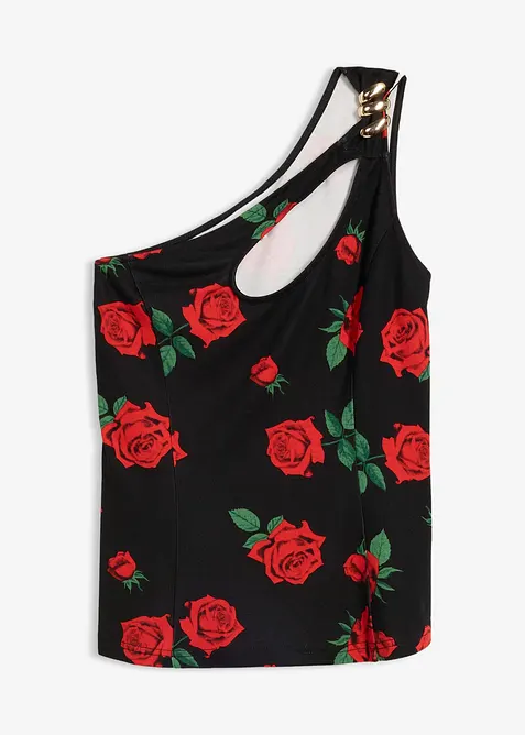 One-shoulder-topp med smykkedetalj, bonprix
