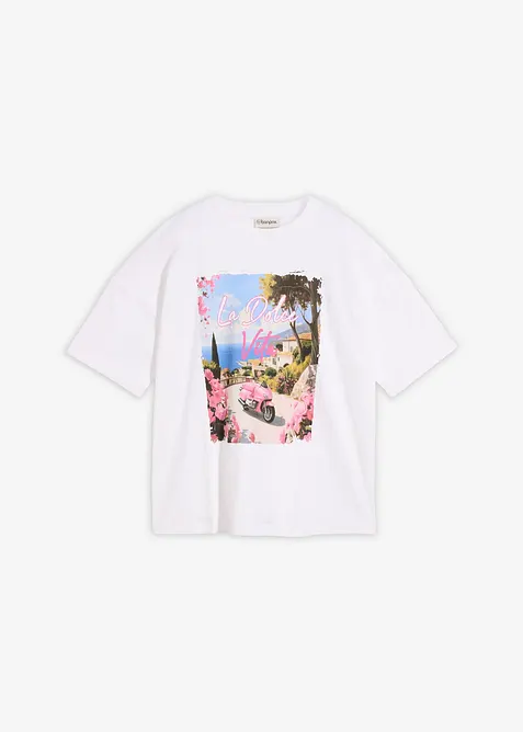 Oversized topp i 100% &oslash;kologisk bomull, bonprix