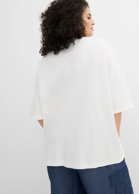 Oversized topp i 100% &oslash;kologisk bomull, bonprix