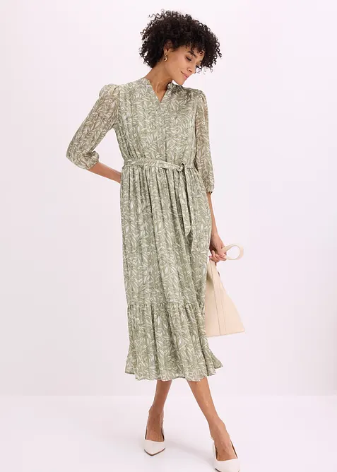 Skjortekjole av chiffon, bonprix