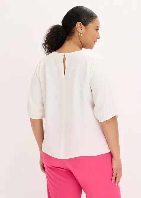 Bluse med broderi, lett transparent, bonprix