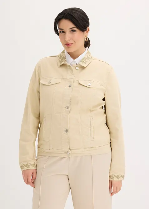 Twilljakke med broderi, bonprix