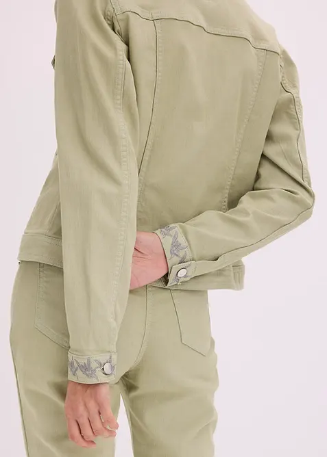 Twilljakke med broderi, bonprix