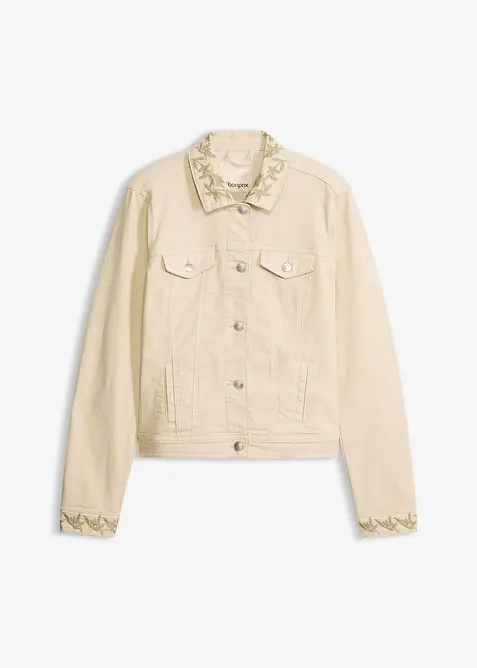 Twilljakke med broderi, bonprix