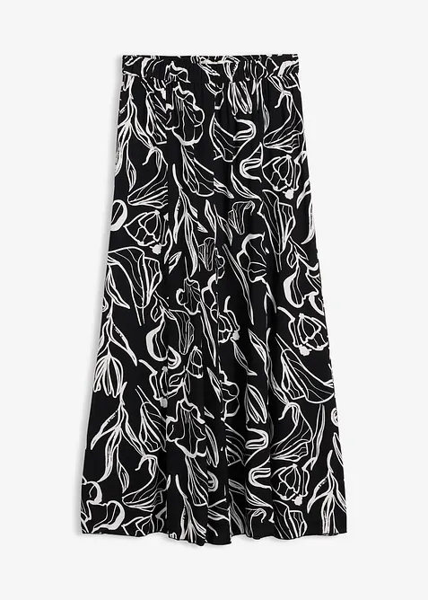 Krinklet maxiskj&oslash;rt i viskose, bonprix