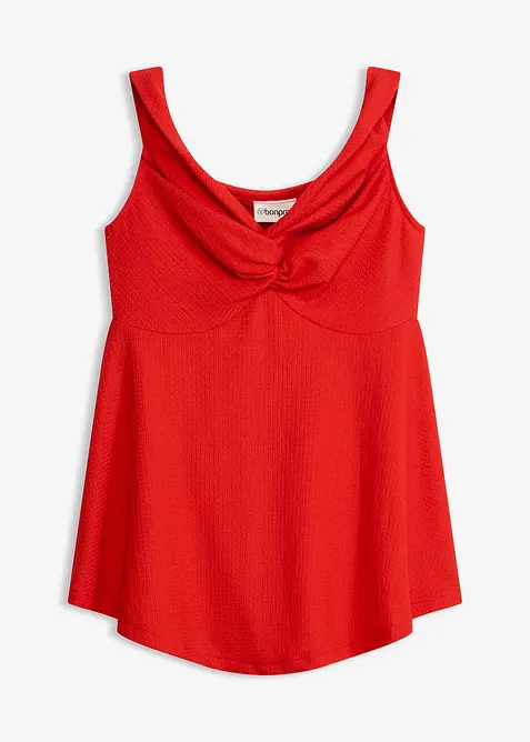 Cold shoulder-topp i strukturmateriale, bonprix