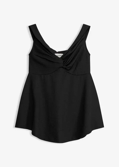 Cold shoulder-topp i strukturmateriale, bonprix