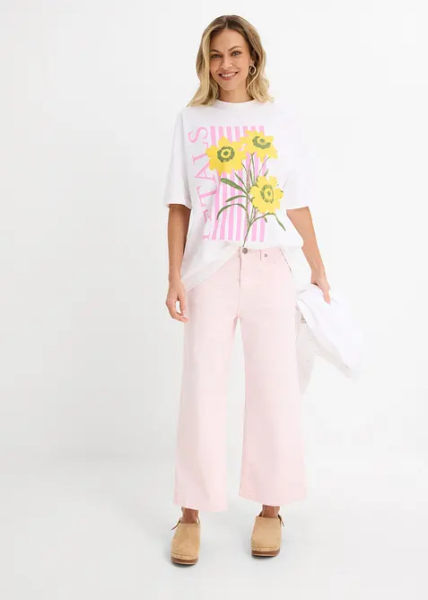 Oversized topp i 100% &oslash;kologisk bomull, bonprix