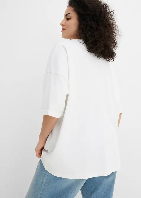 Oversized topp i 100% &oslash;kologisk bomull, bonprix