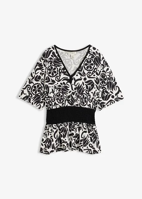 Kortermet bluse med dyp utringning, bonprix