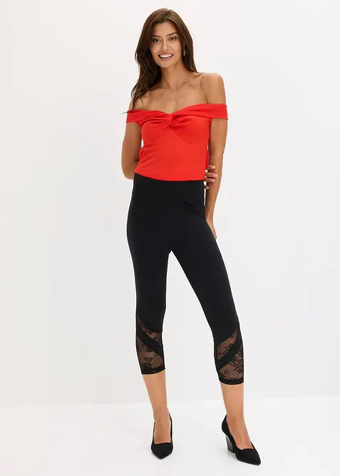 Capri-leggings med blonde, bonprix