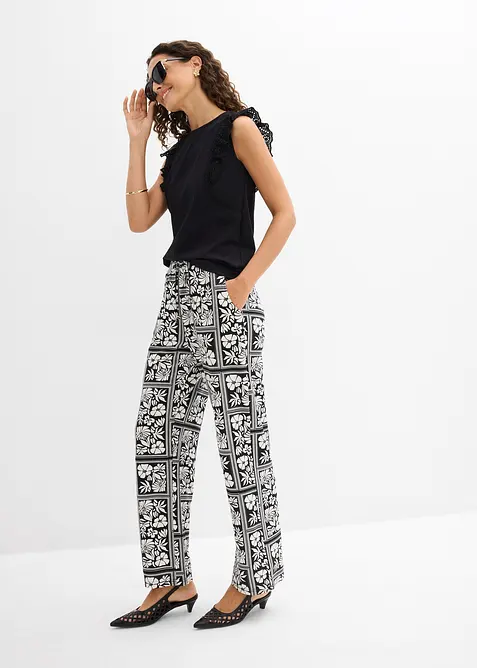 Ermel&oslash;s topp i bomullsmiks, bonprix