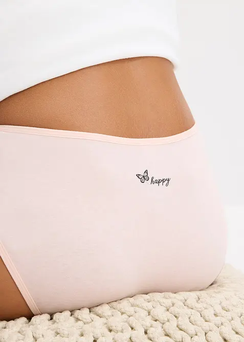 Truse med myk bomull og h&oslash;y midje (4-pack), bonprix