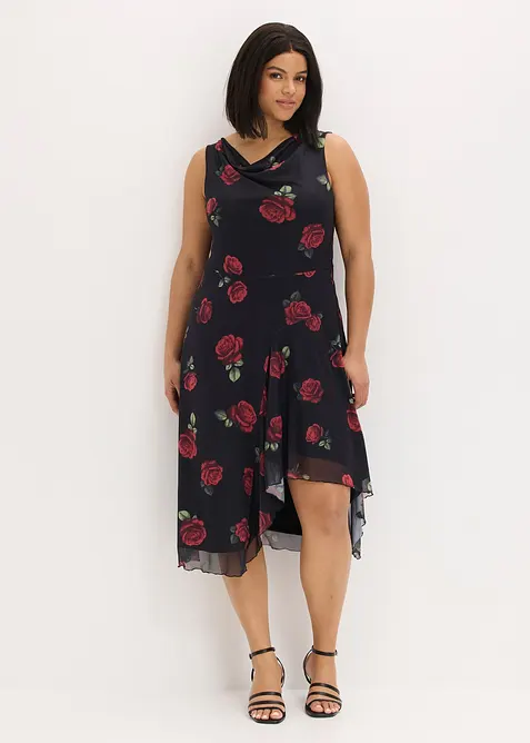 Midikjole i myk mesh, bonprix