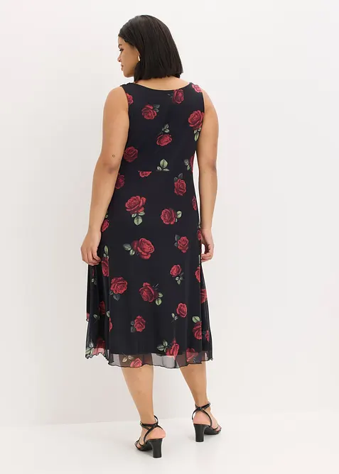 Midikjole i myk mesh, bonprix