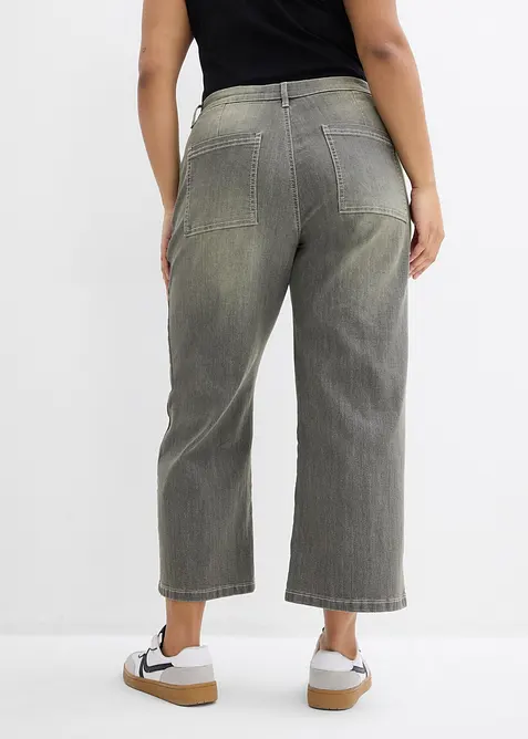 Wide Leg-jeans High Waist, cropped, bonprix