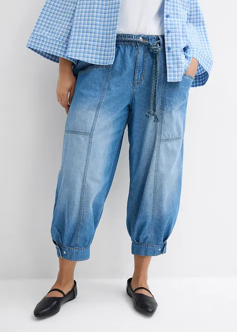 Barrel jeans Mid Waist, komfortlinning, bonprix