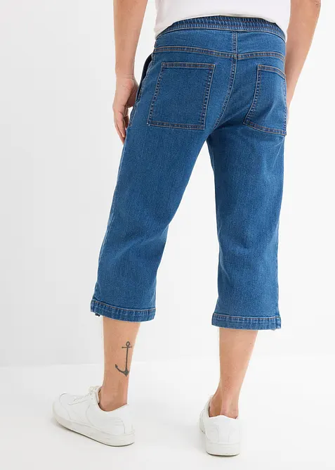 3/4-pull on-jeans i lett denim med stretch, Regular fit, bonprix