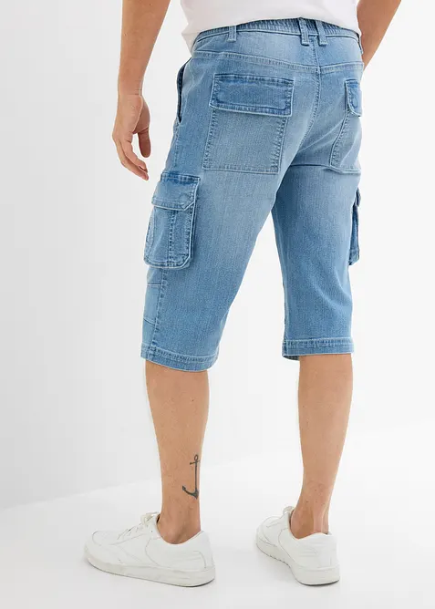 Lang bermudashorts i lett denim med elastisk linning, Regular fit, bonprix