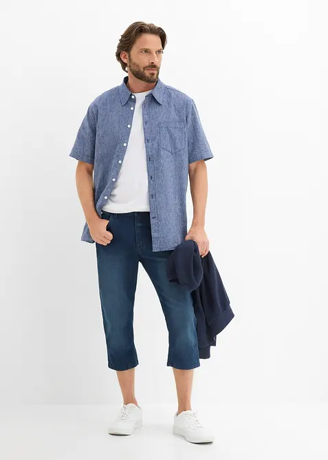 Lett jeans i &frac34;-lengde med stretchlinning, Slim Fit, bonprix