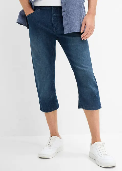 Lett jeans i &frac34;-lengde med stretchlinning, Slim Fit, bonprix