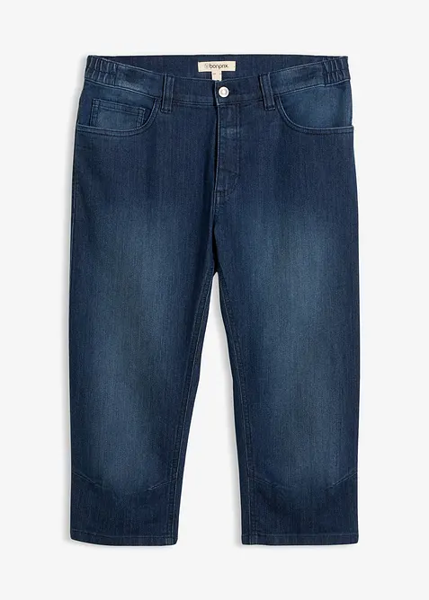 Lett jeans i &frac34;-lengde med stretchlinning, Slim Fit, bonprix