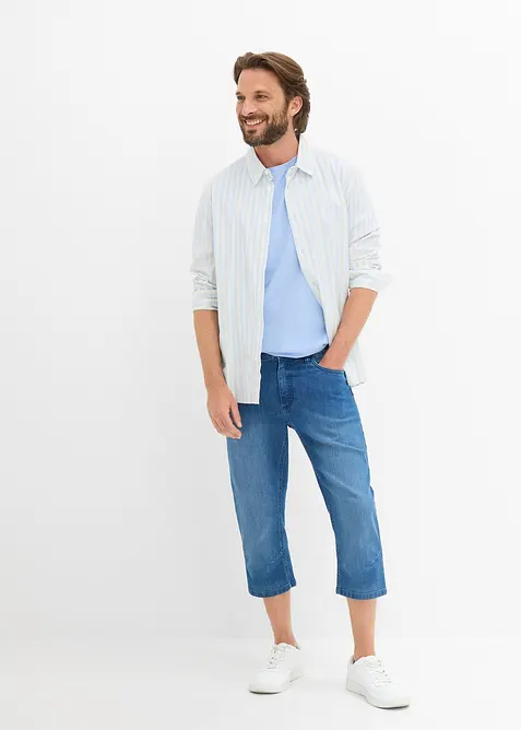 Lett jeans i &frac34;-lengde med stretchlinning, Regular Fit, bonprix