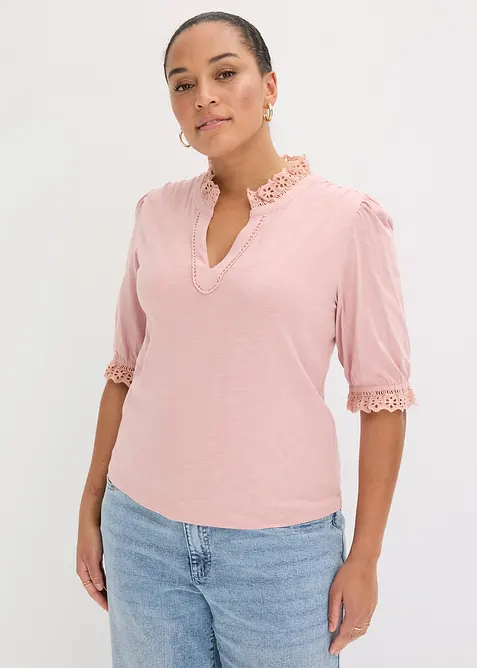 Langermet topp i 100% bomull, bonprix