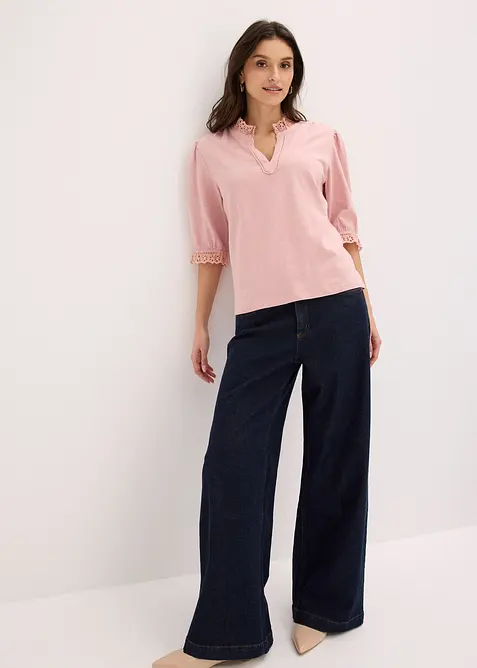 Langermet topp i 100% bomull, bonprix