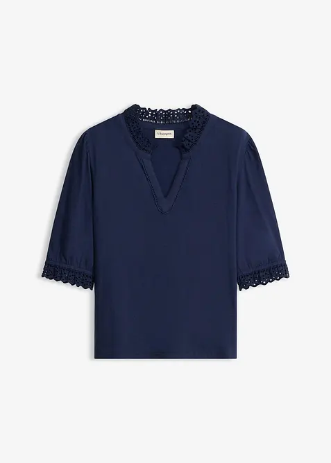 Langermet topp i 100% bomull, bonprix