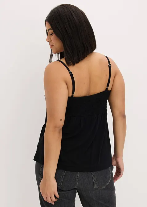 Singlet med broderier, bonprix